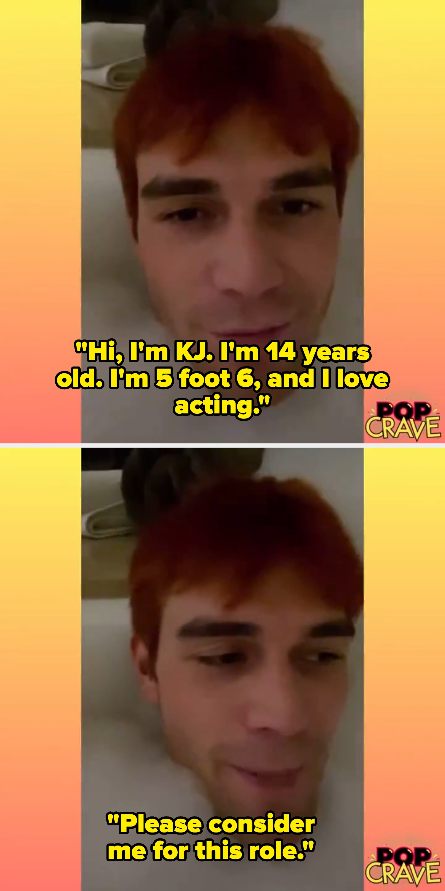 Person with red hair in a casual setting, speaking to the camera. The image features a logo at the bottom right corner