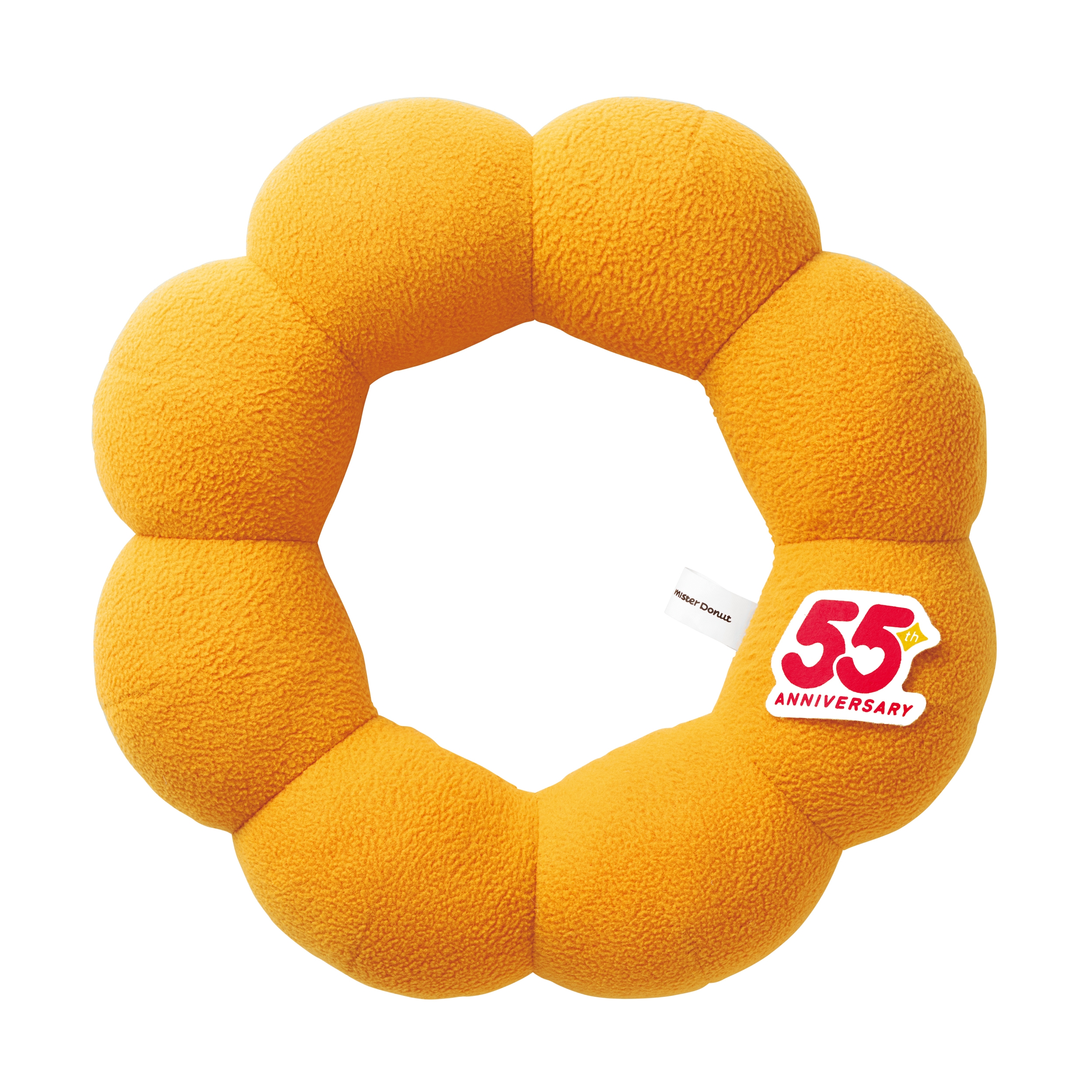 『ミスド福袋2026』6500円セットに含まれる直径約26㎝の「ポン・デ・リング」ぬいぐるみ / ダスキンのプレスリリースより