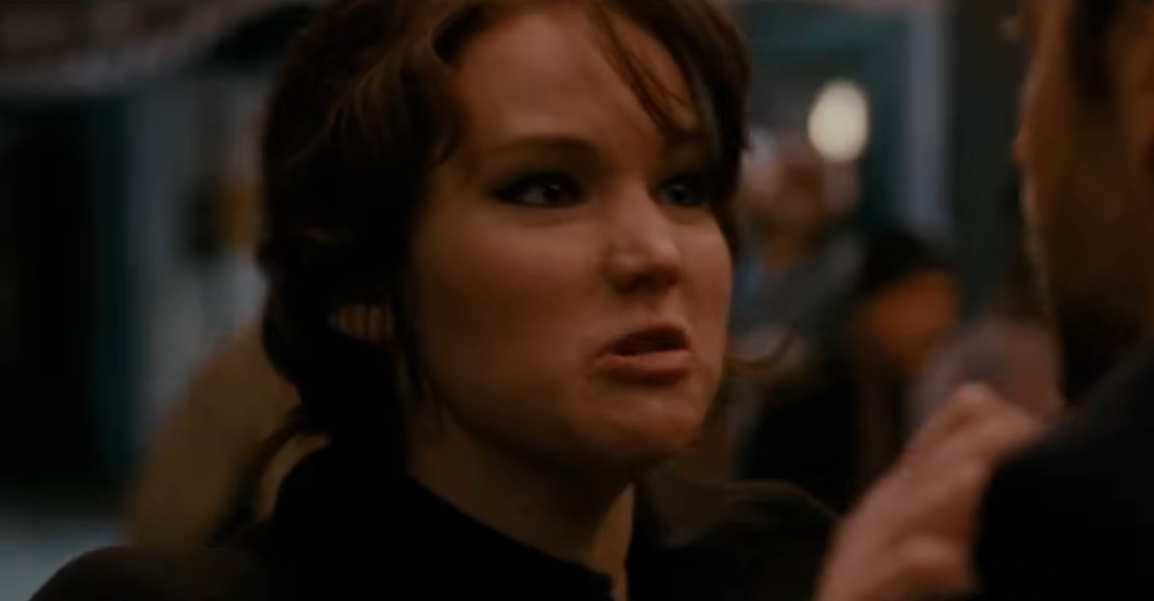 Woman with an aggravated  look  confronts someone, her manus  connected  their shoulder, successful  a melodramatic  scene