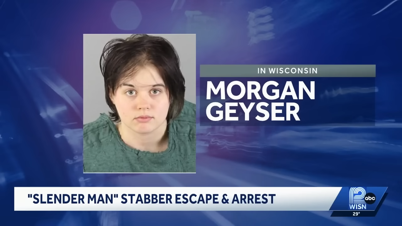 News image of Morgan Geyser&#x27;s escape and arrest in Wisconsin, related to the &quot;Slender Man&quot; stabbing case