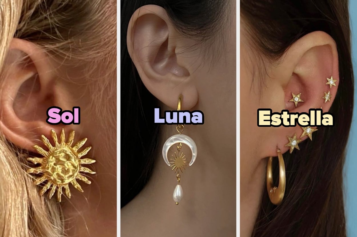 Elige entre un montón de aretes aesthetic y te diré si tienes vibras de sol, luna o de estrella