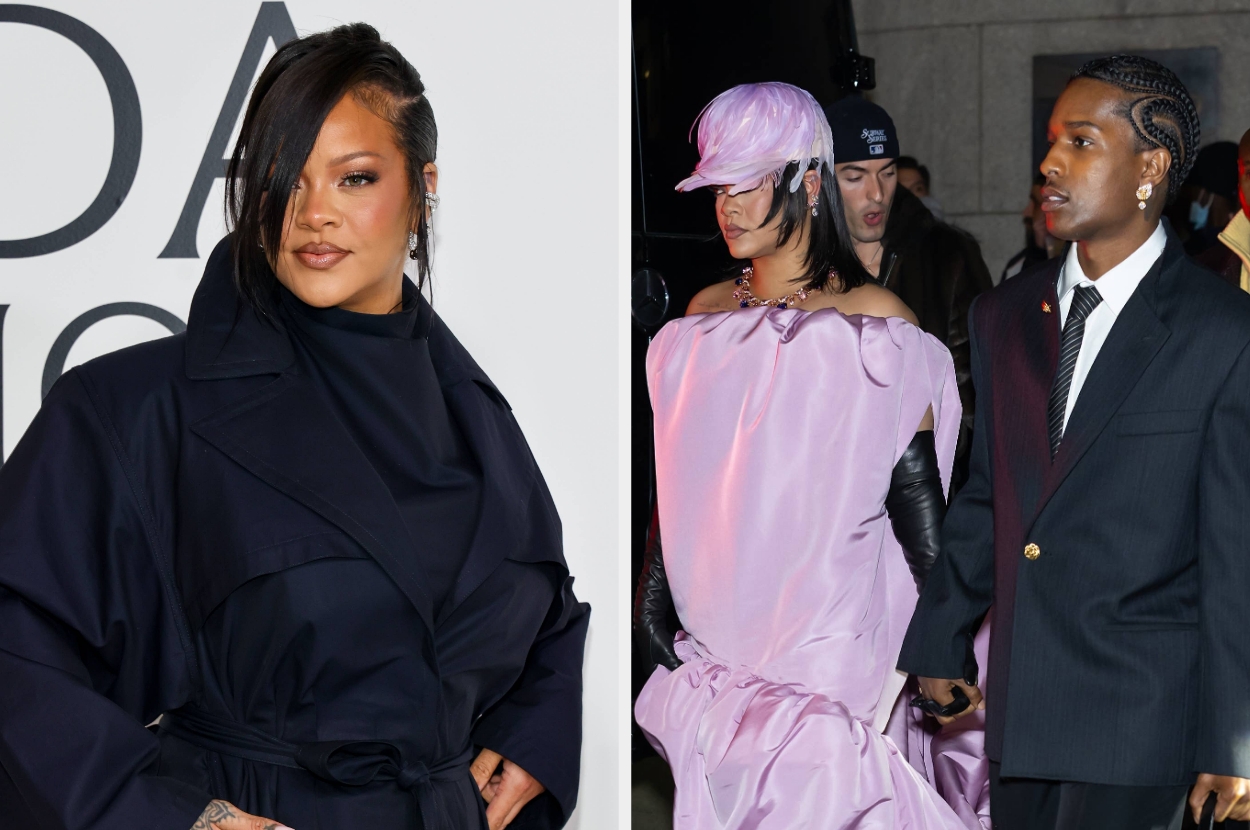 Rihanna and A$AP Rocky at an event