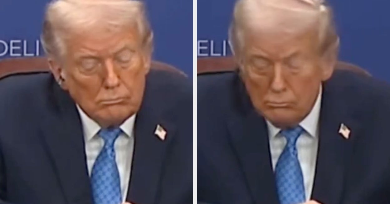 Trump scheint bei einer weiteren öffentlichen Veranstaltung ein Nickerchen ...