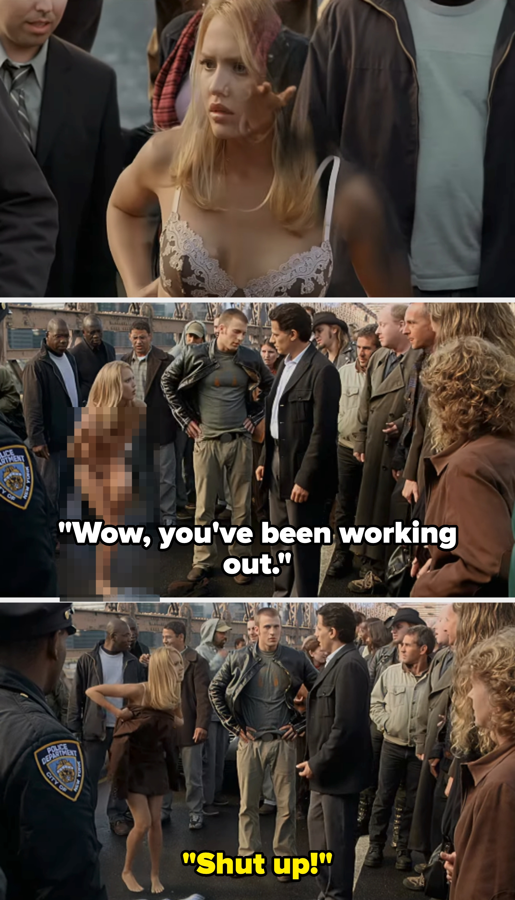 jessica alba in lace-trimmed attire stands confidently among a crowd at an event