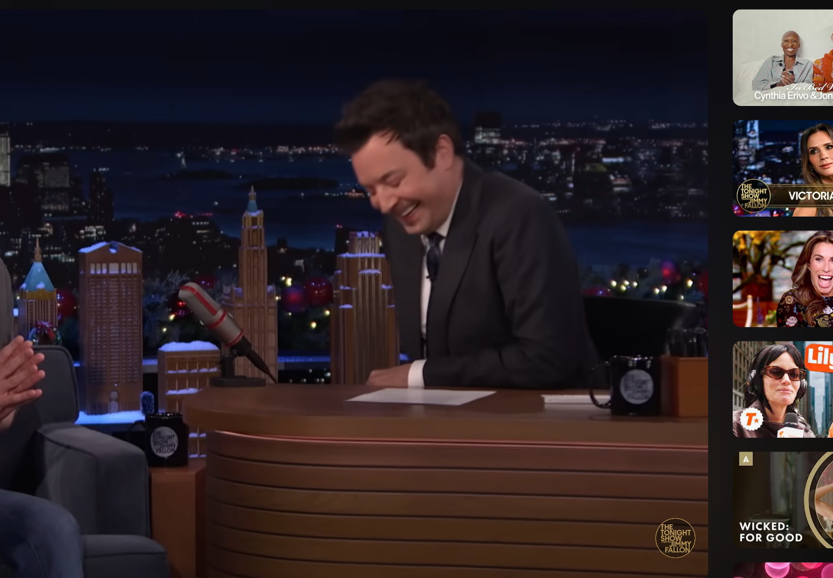 Sam Altman speaking to Jimmy Fallon, who is laughing