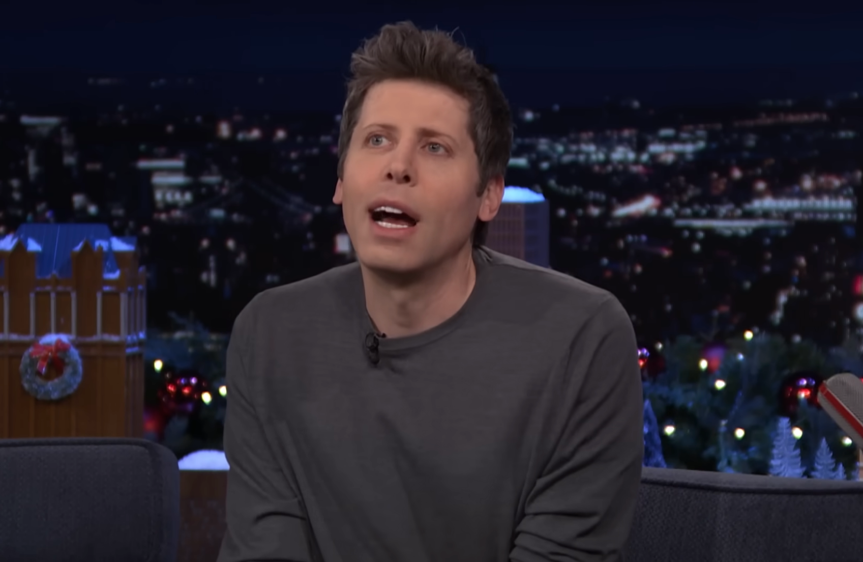 Sam Altman speaking on a talk show