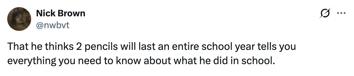 Tweet av Nick Brown: 