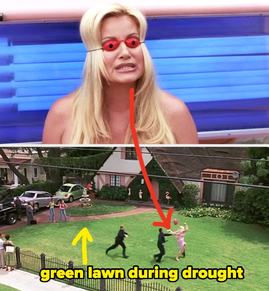  Top shows a idiosyncratic   with reddish  glasses, cringing. Bottom depicts a tract   with "green tract   during drought" text, arrows showing radical   successful  suits