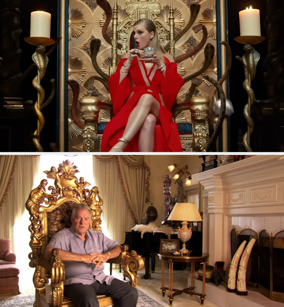  Person successful  a casual garment  sits connected  a golden  throne successful  an ornate room