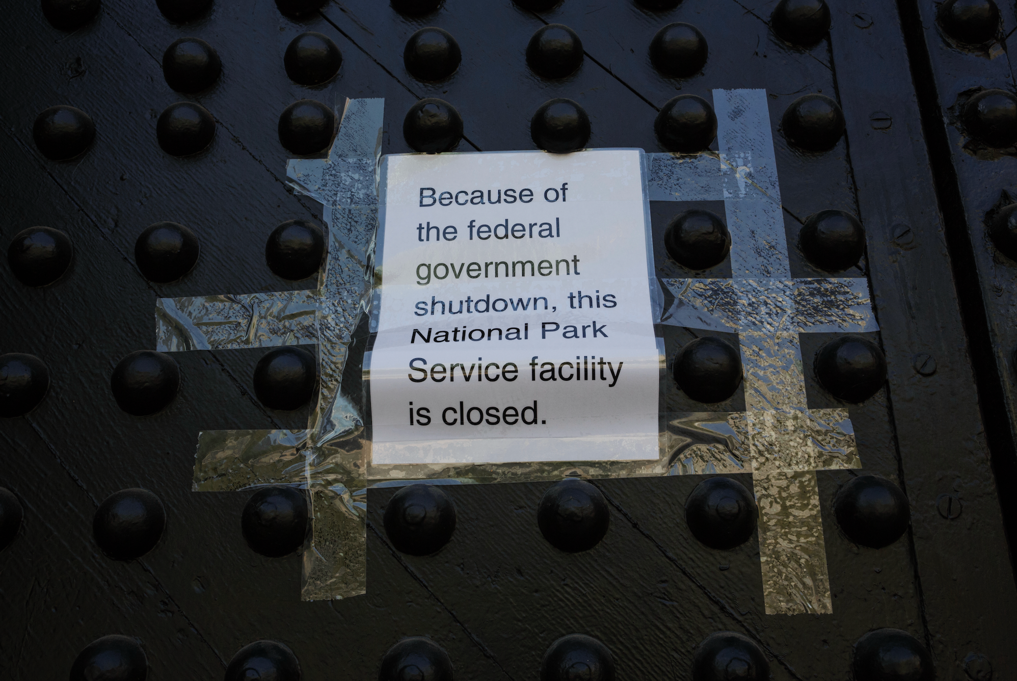 "Because of the national authorities shutdown, this National Park Service installation is closed."