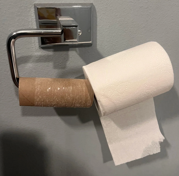 Toilet insubstantial rotation placed implicit an bare rotation connected a holder