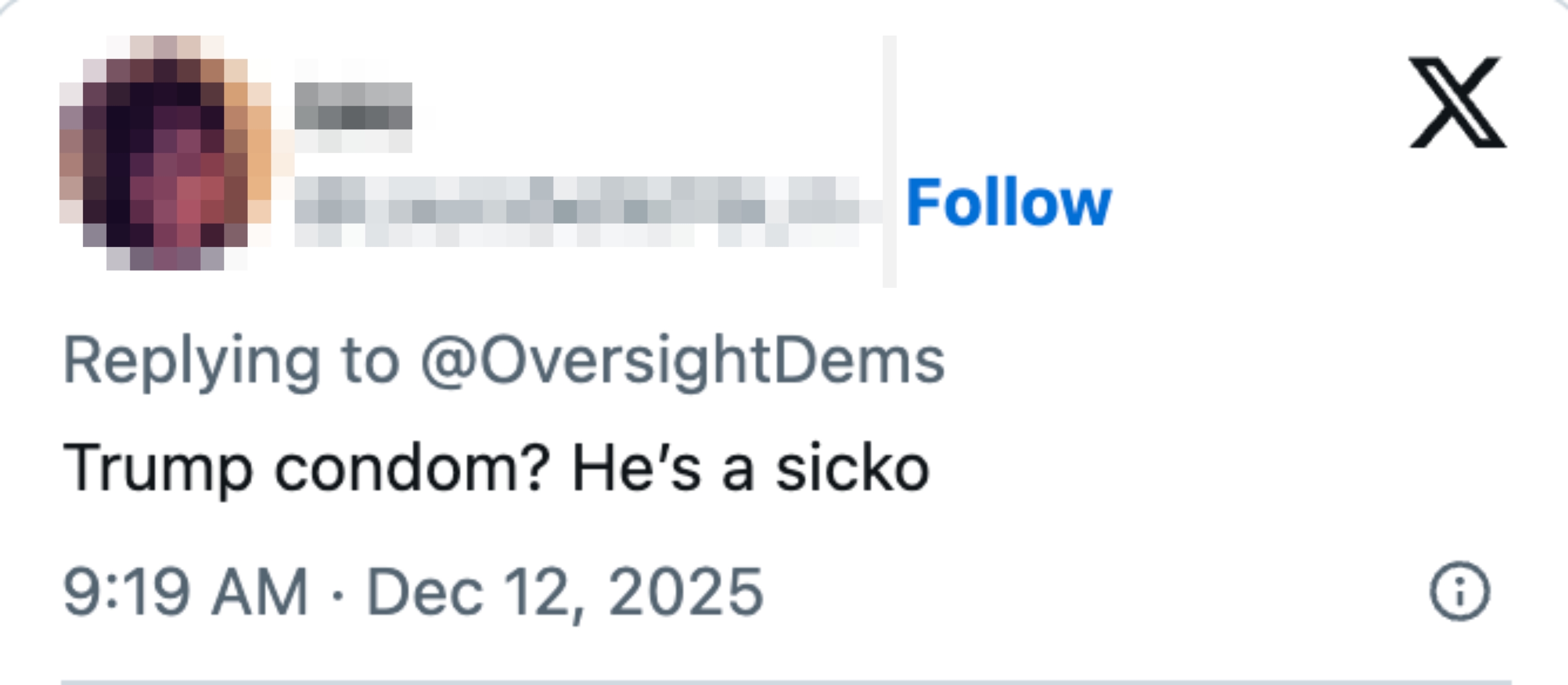 "Trump condom? He’s a sicko" with day and clip details