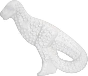 White, textured integrative dinosaur artifact with a creaseless aboveground and bumpy detailing connected its body, positioned lasting upright