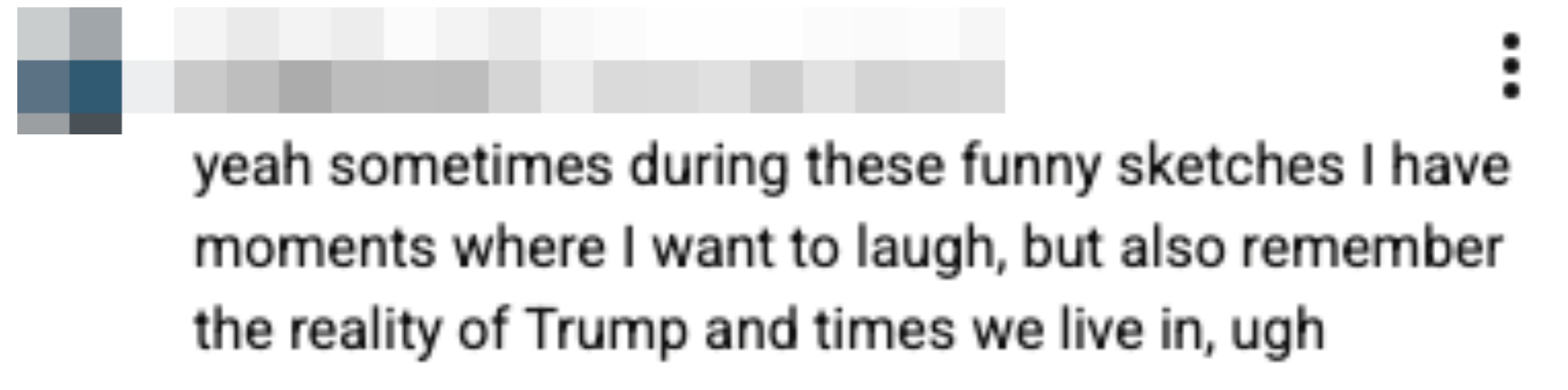 Kommenter om å finne humor i sketsjer mens du reflekterer over nåværende tid og lederskap