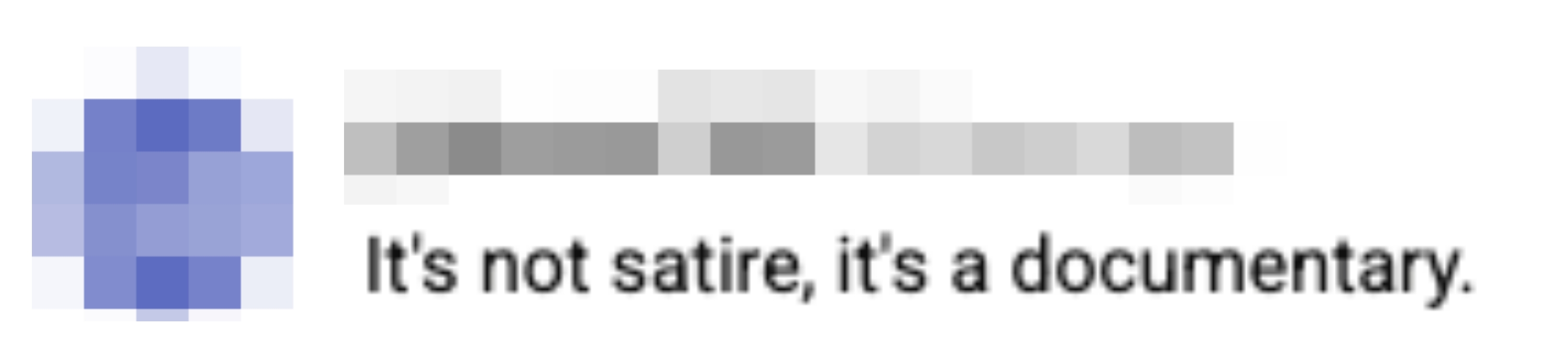 Kommentar fra bruker @deenen7684: "Det er ikke satire, det er en dokumentar."