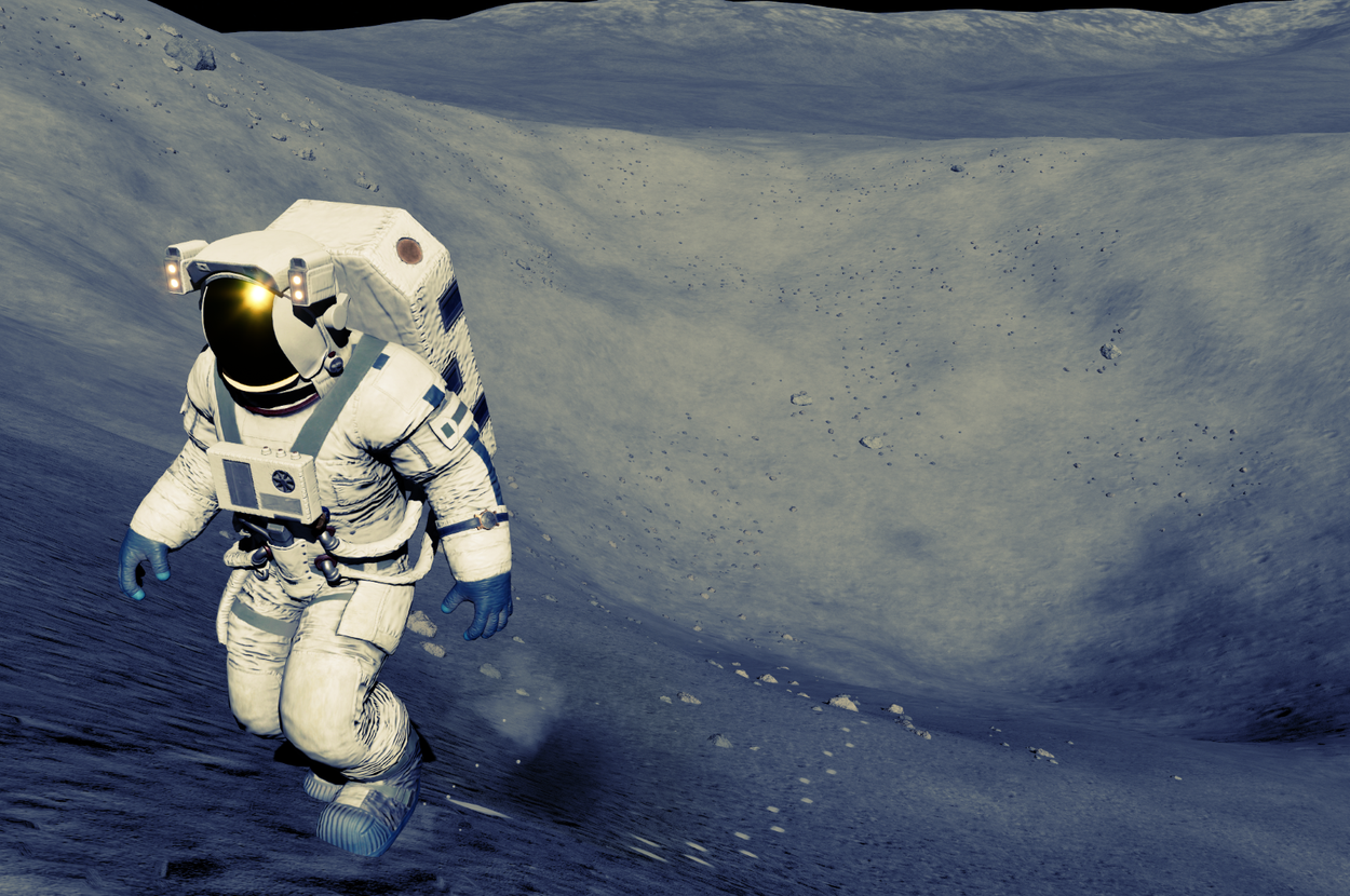 月面を登るゲーム画面のスクリーンショット / ヒストリアのプレスリリースより