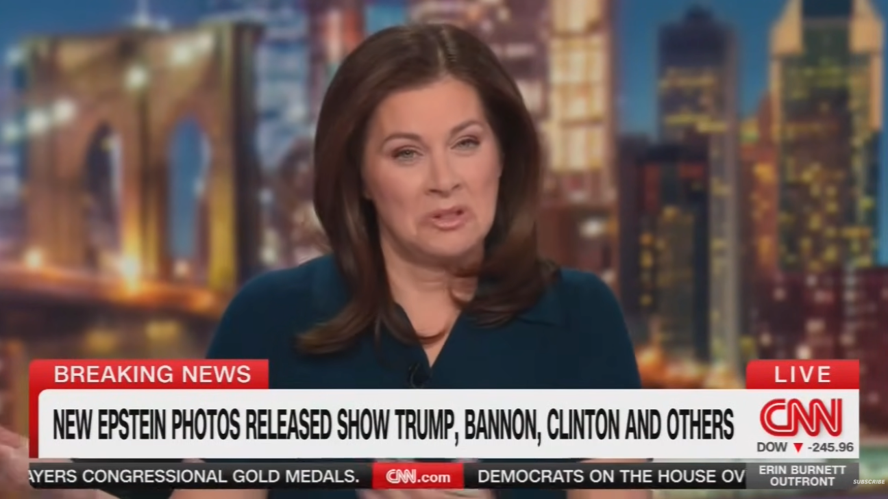 Anchor discusses recently released Epstein photos involving Trump, Bannon, Clinton, and others
