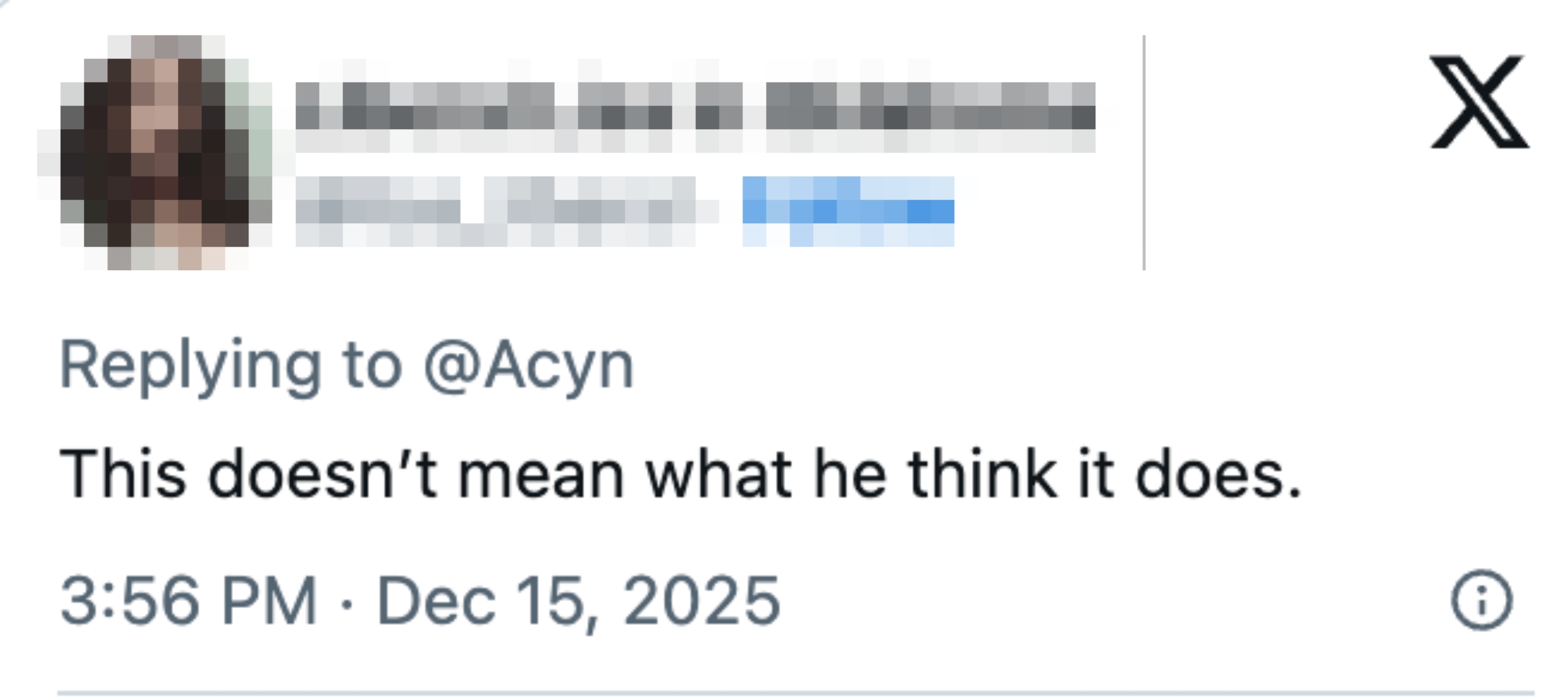  "This doesn’t mean   what helium  deliberation  it does." Dated Dec 15, 2025