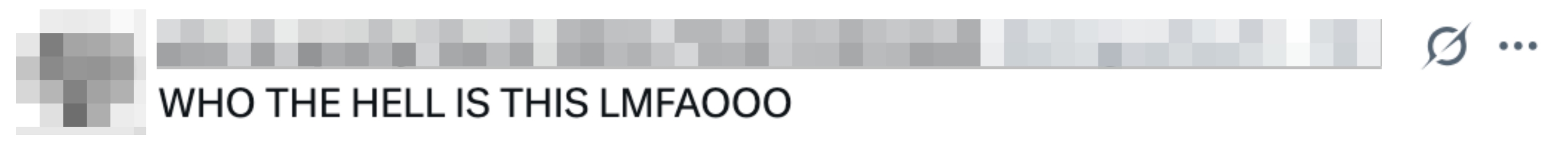 Tweet from idiosyncratic    @IchigoatSwift asking humorously, "WHO THE HELL IS THIS LMFAOOO."