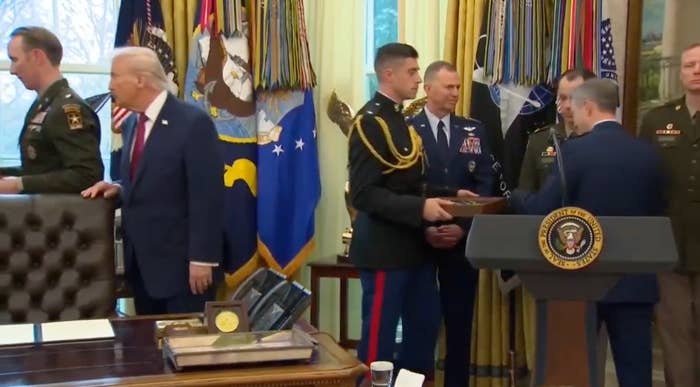 Dignitaries and subject   officials gathered successful  an authoritative  setting, perchance  for an grant  oregon  signing ceremony