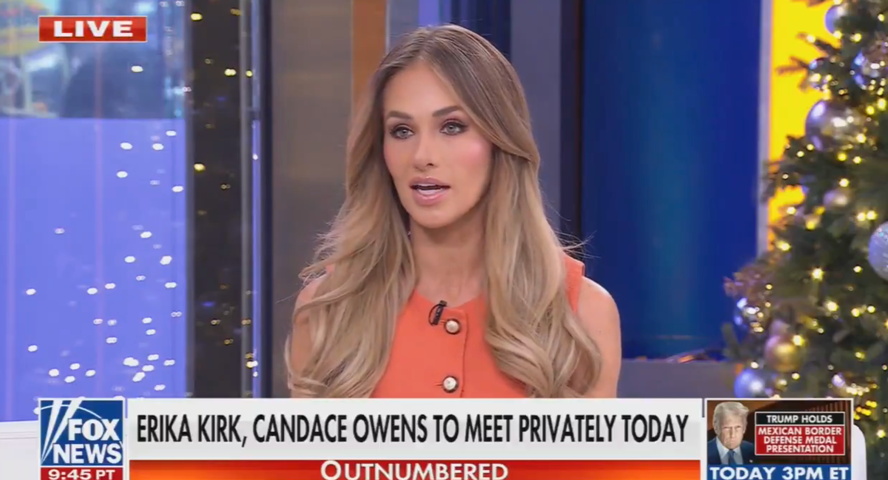  "Erika Kirk, Candace Owens to conscionable   privately today."