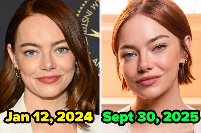 Two side-by-side images of a woman, with dates "Jan 12, 2024" and "Sept 30, 2025" in bold text