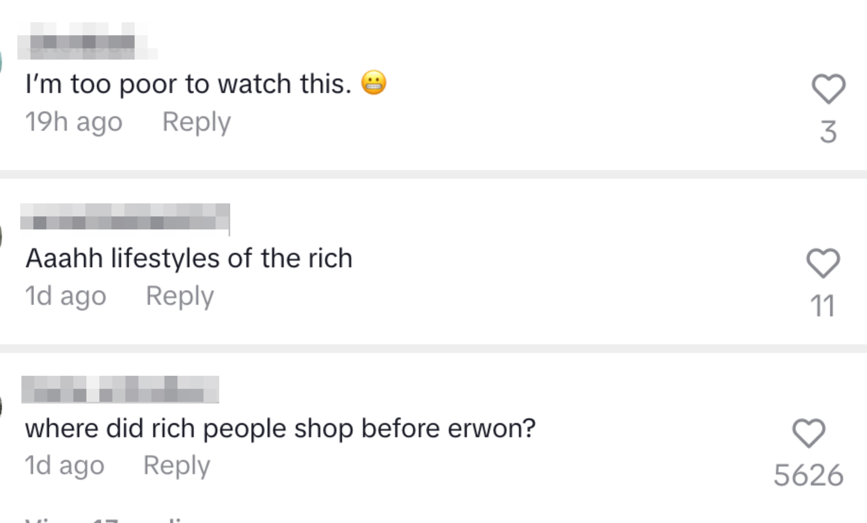 Comments gag astir wealth, mentioning "lifestyles of the rich"