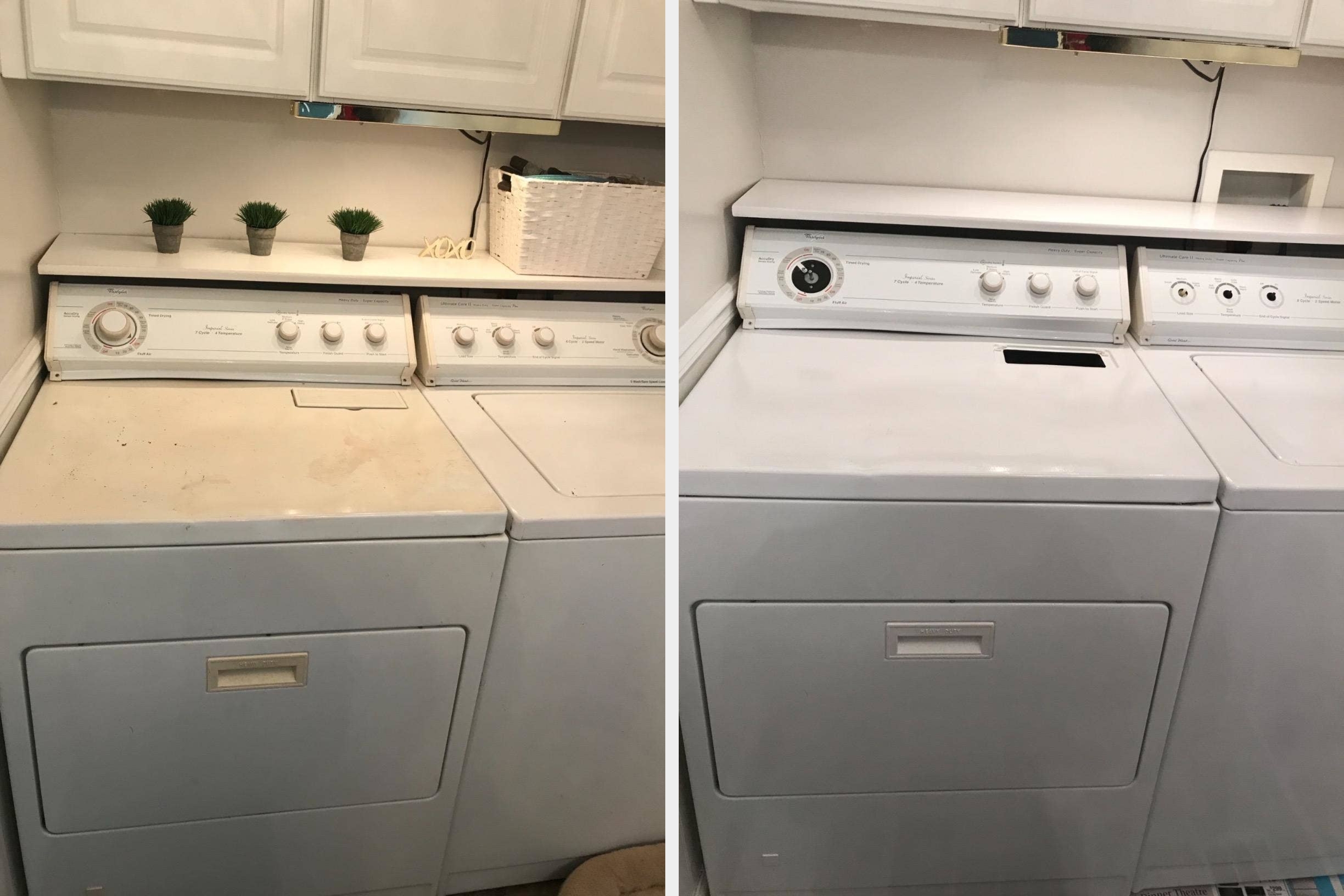 washer machine before and after enamel paint