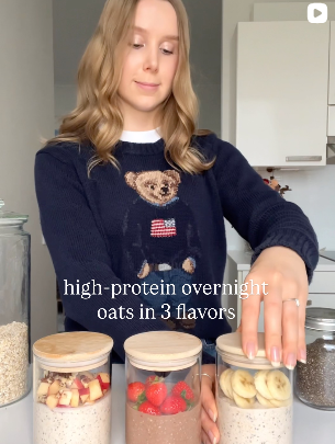  "high-protein overnight oats successful  3 flavors."