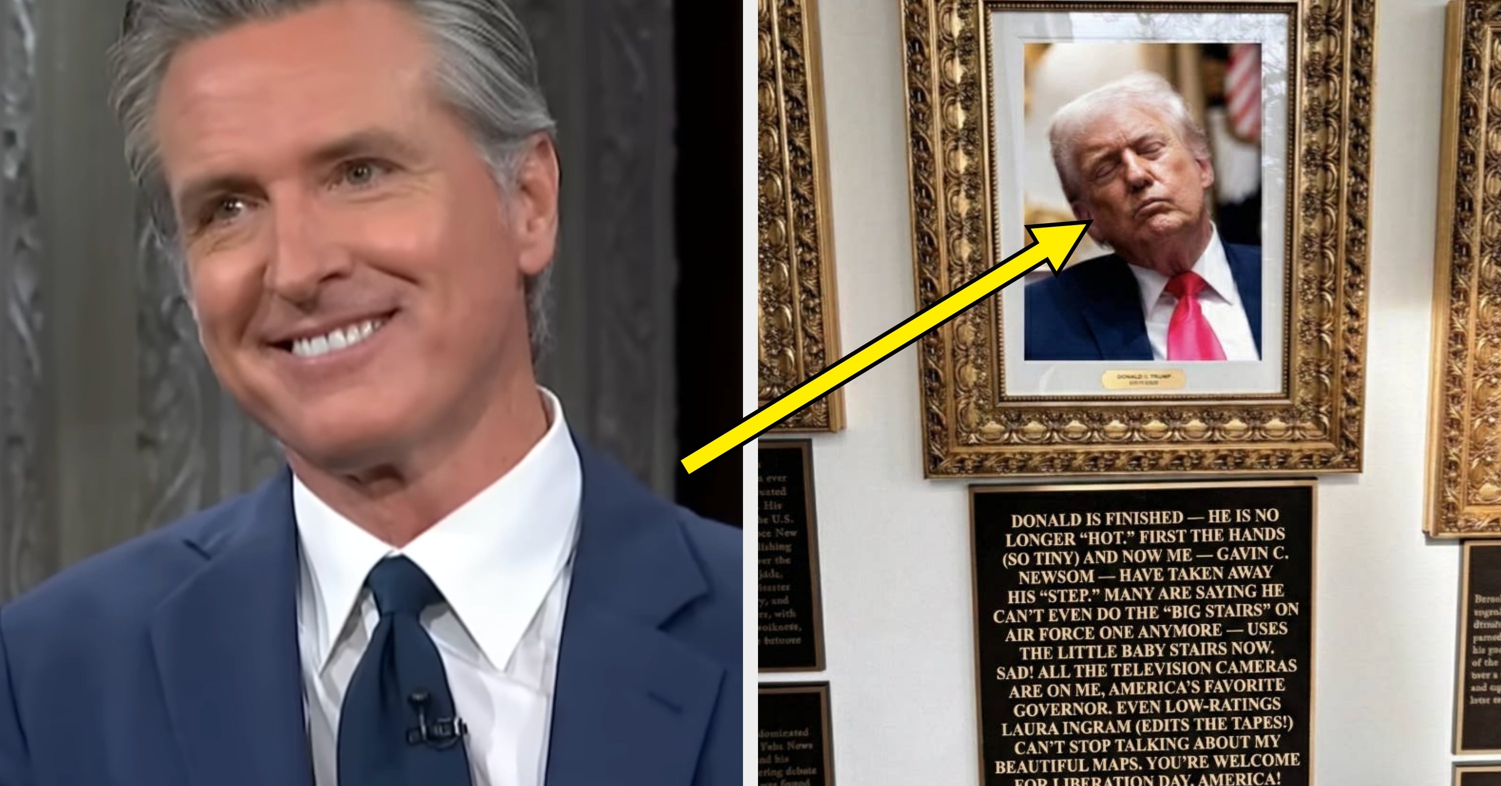 Gavin Newsom Just Trolled Donald Trump With A Petty White House Plaque, And It's Going Viral