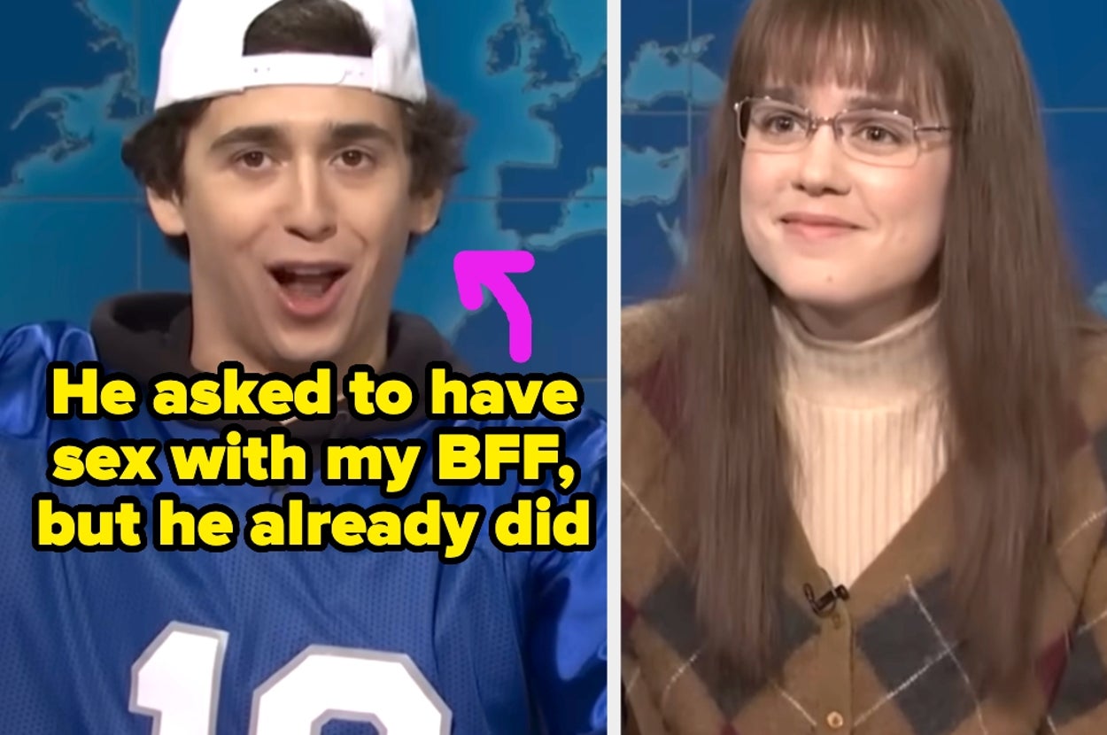 Marcello Hernández and Jane Wickline on "SNL"