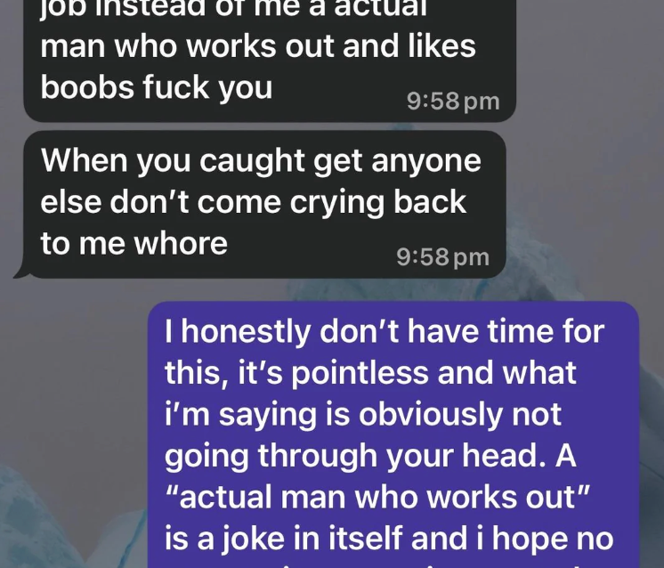 Screenshot of a speech  ending with 1  idiosyncratic   saying not to interaction  them, calling the different   delusional, and a laughing emoji