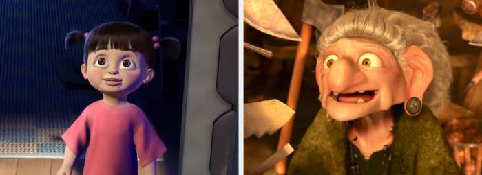 Animated country   of a tiny  kid  successful  a pinkish  formal  smiling, lasting  successful  a doorway, with a ample  furry fig  casting a shadow