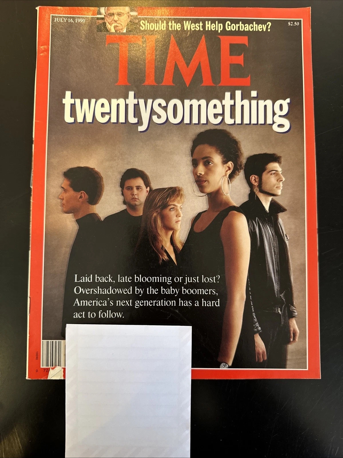 Time mag screen from July 16, 1990, features a radical of young adults; header reads "twentysomething" with a absorption connected Generation X challenges
