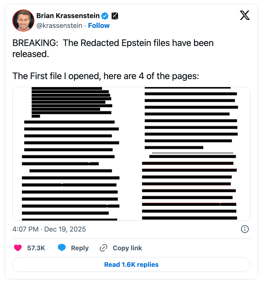 Fully Redacted File CNN Anchor Slams Heavily Redacted Epstein Files