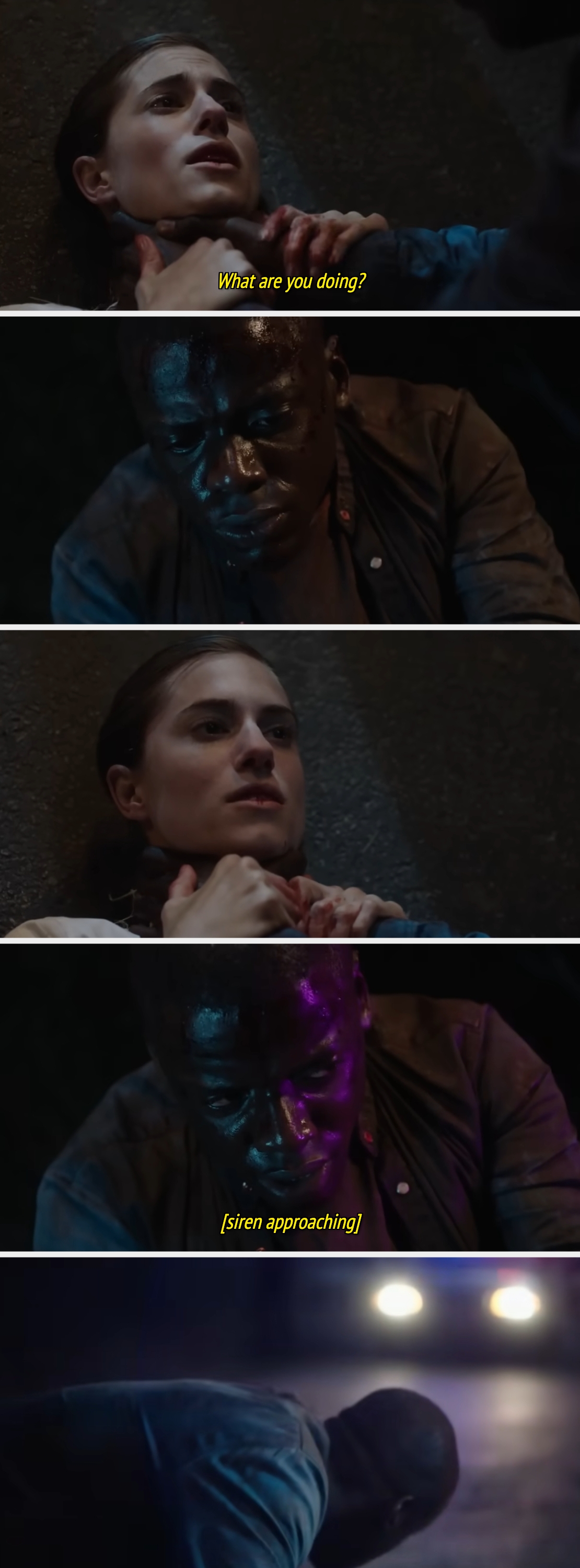  What are you doing? Siren sound approaching