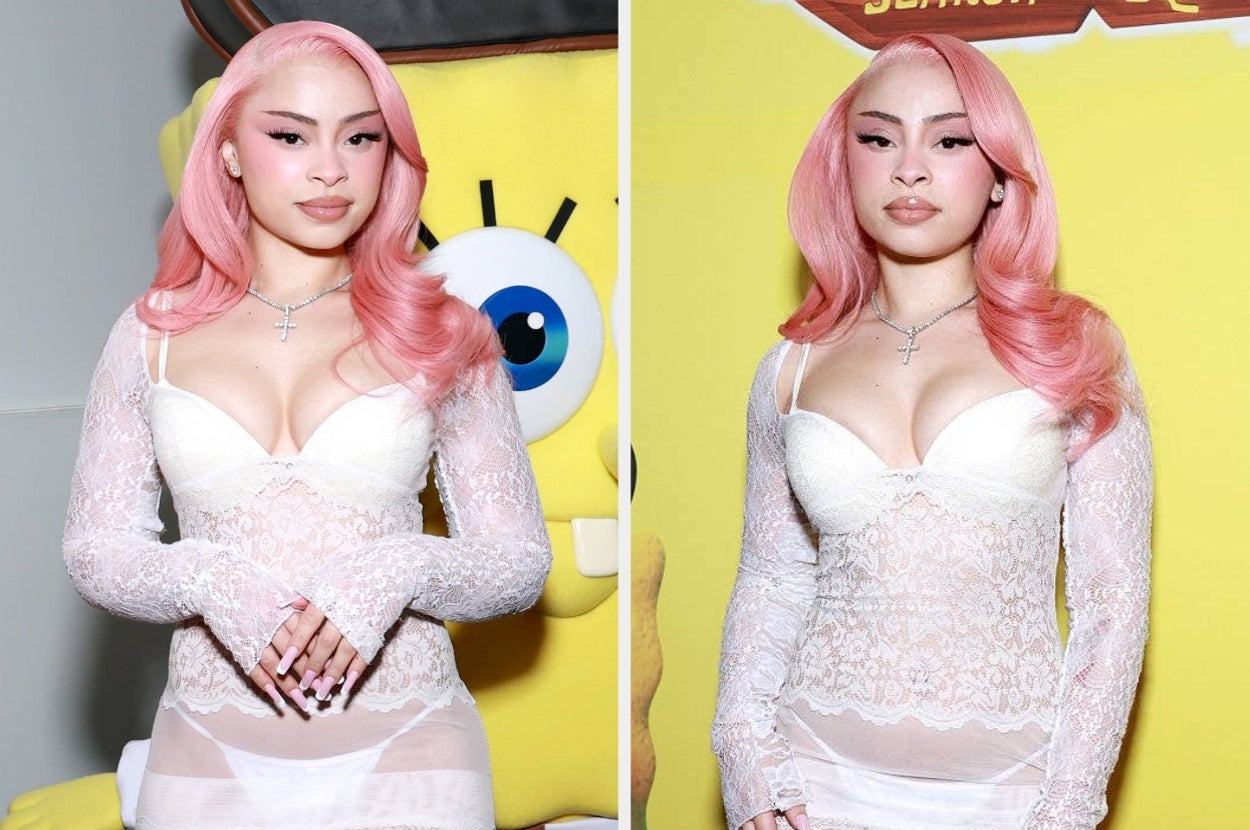 Ice Spice's Sheer Naked Dress At "The SpongeBob Movie" Screening Is Sparking An Online Debate