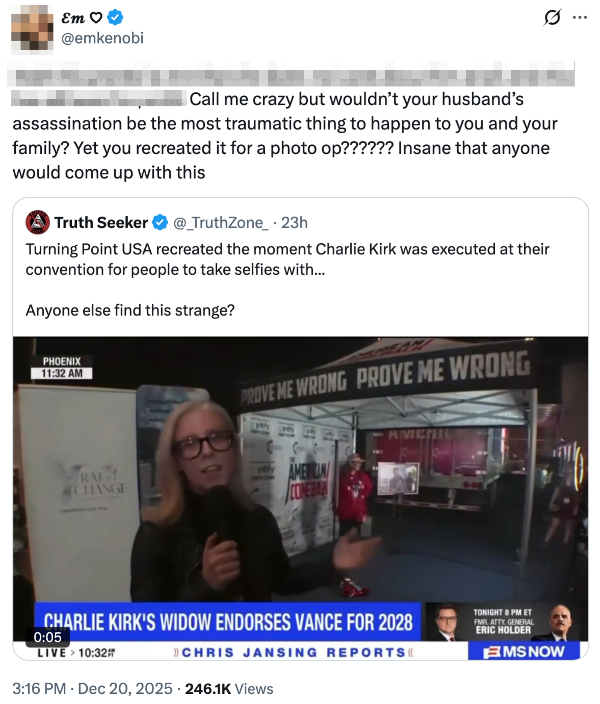 Tweet questioning if a traumatic lawsuit   oregon  nett   motivated enactment    for a governmental  candidate, referencing a quality    clip
