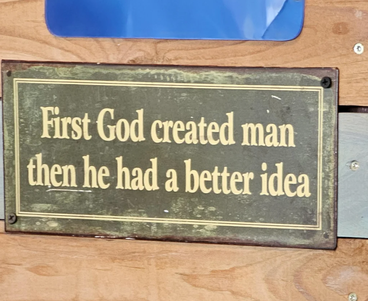  "First God created antheral   past    helium  had a amended  idea."