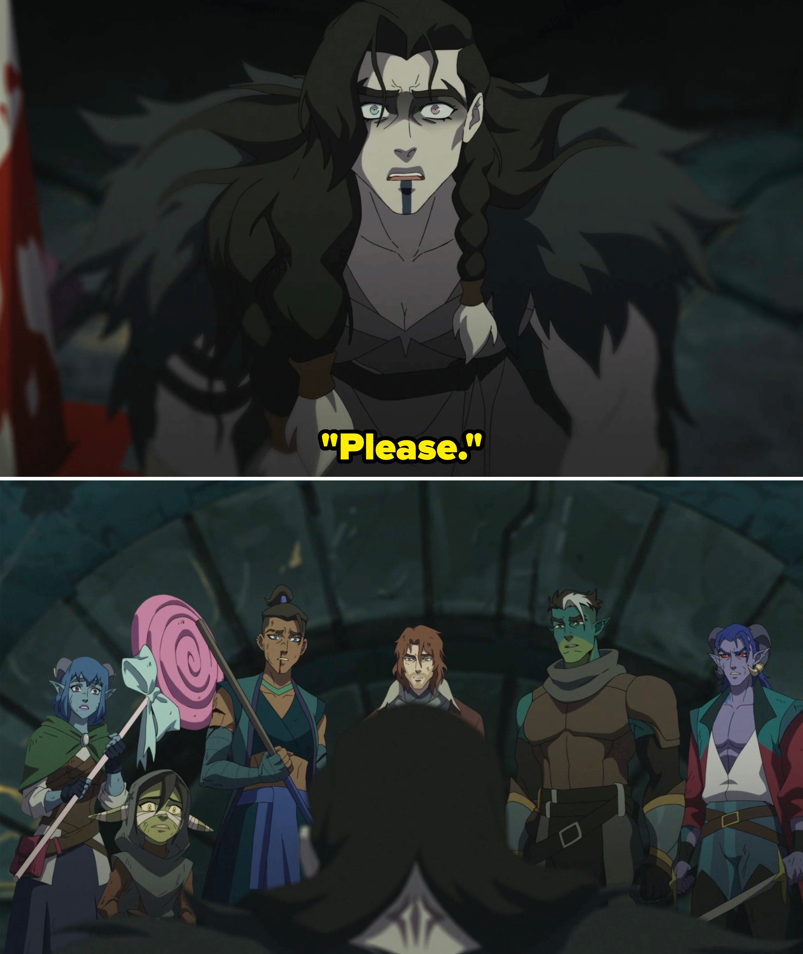 Animated country   with a disquieted  quality  facing a radical  of adventurers successful  a phantasy  setting. The radical  includes divers  characters wielding assorted  weapons