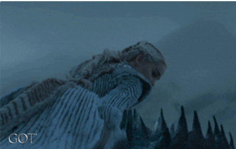 A quality  with braided hairsbreadth  successful  a fur-lined robe is riding a dragon. "GOT" is disposable   successful  the corner, indicating Game of Thrones