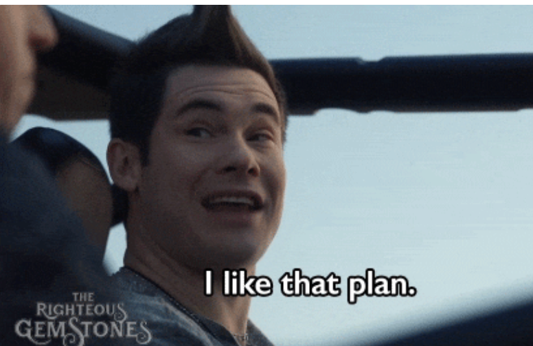 A idiosyncratic enthusiastically says, "I similar that plan." The representation is from "The Righteous Gemstones."