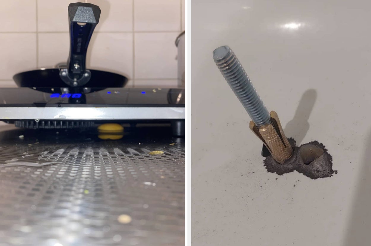 empty urn captioned "Cremation facility lost my grandma's urn" and flea bites on ankle captioned "My sister didn't mention her dog had fleas..."