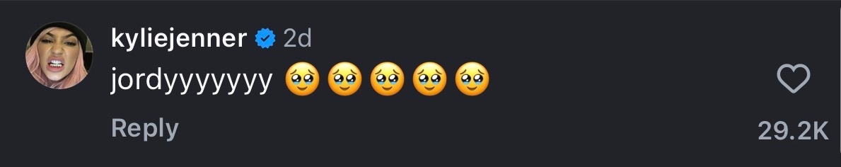 Comment from Instagram with emojis and username visible