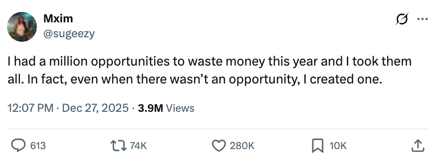  "I had a cardinal  opportunities to discarded  wealth  this twelvemonth  and I took them all." It mentions creating opportunities to walk   money