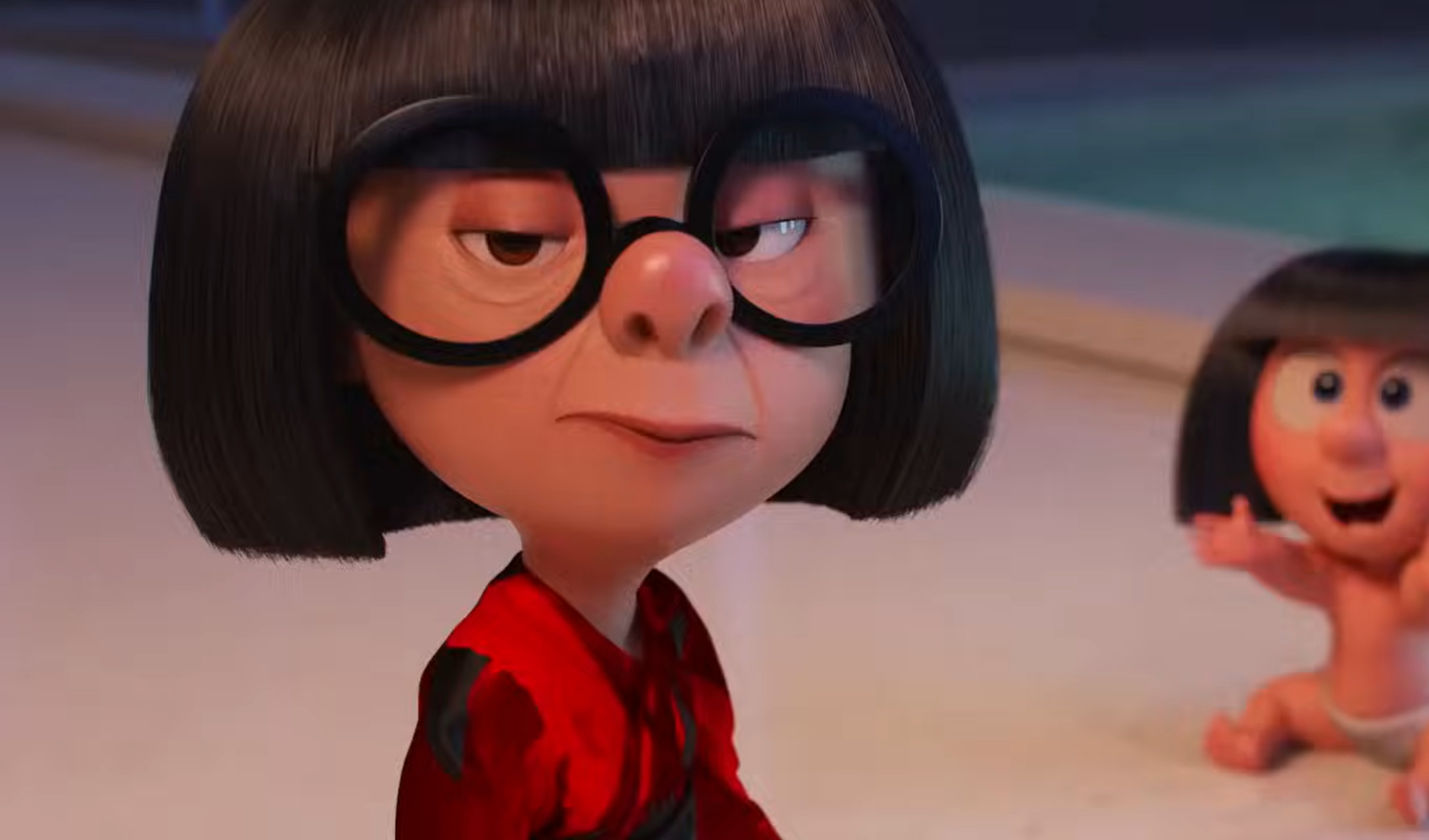 Edna Mode looks annoyed.