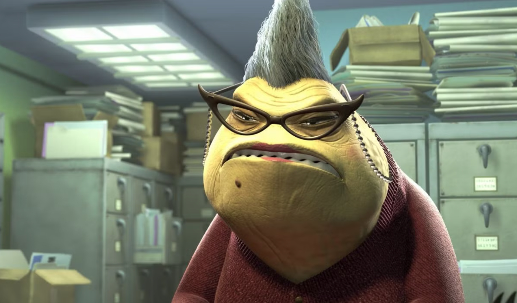 Roz frowning.