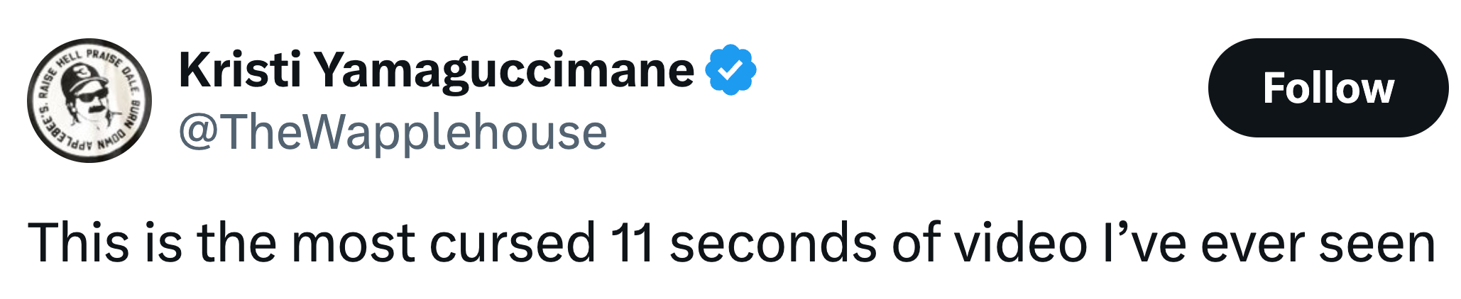 Tweet av Kristi Yamagucchimane lyder: 