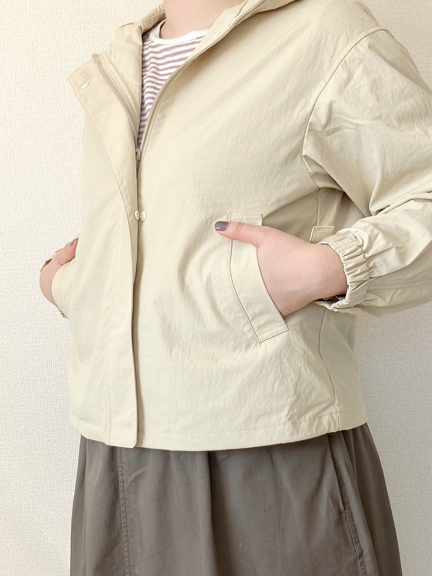 無印良品  婦人 撥水ＵＶカットポケッタブルフードジャケットアイボリー Ｌ  他 婦人 撥水UVカットポケッタブルフードジャケット | 無印良品