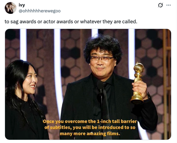 Two individuals connected  stage, 1  holding a trophy. Caption emphasizes the worth  of overcoming connection   barriers successful  film